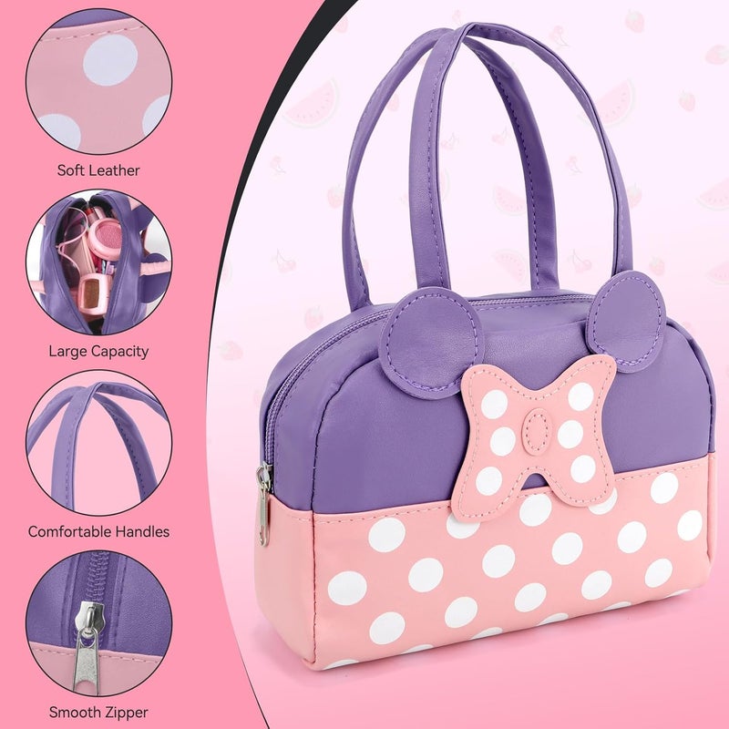 Mytothfy Pretend Play Purse for Little Girls, Toddler Purse with Pretend Makeup Toys for Toddlers, Princess Pretend Play Purse Toys, Kids Purse Toy Birthday Gift for Girls Age 3 4 5 6+ (Purple) - Image 3